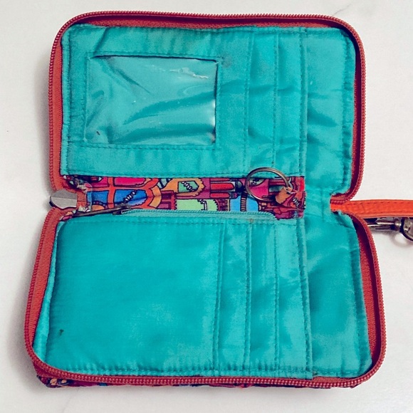 Vintage Temple Cultural Building Vibrant Zip Up Wallet Wristlet! - Picture 4 of 4